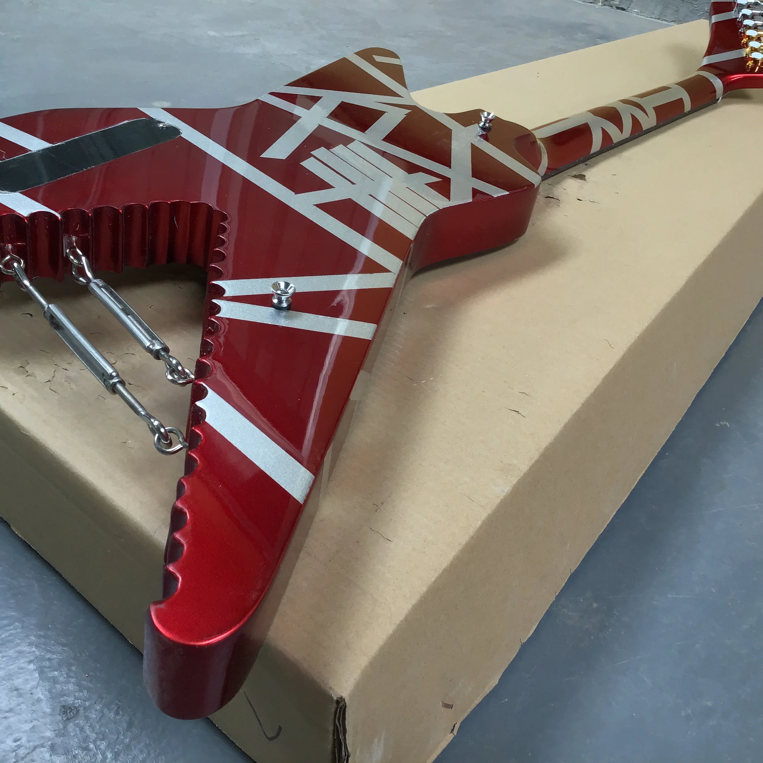 Red Shark Six-String Electric Guitar with H-H Pickups Fixed Bridge Musical Instrument with Spring