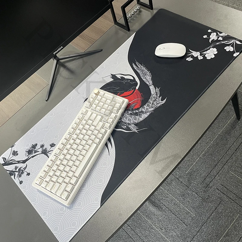 Fish 40x90cm XXL Lock Edge Mousepad Large Gaming Desk Mat Keyboard Mats Mouse Mat Beast Desk Pad For Gift Mouse Pad