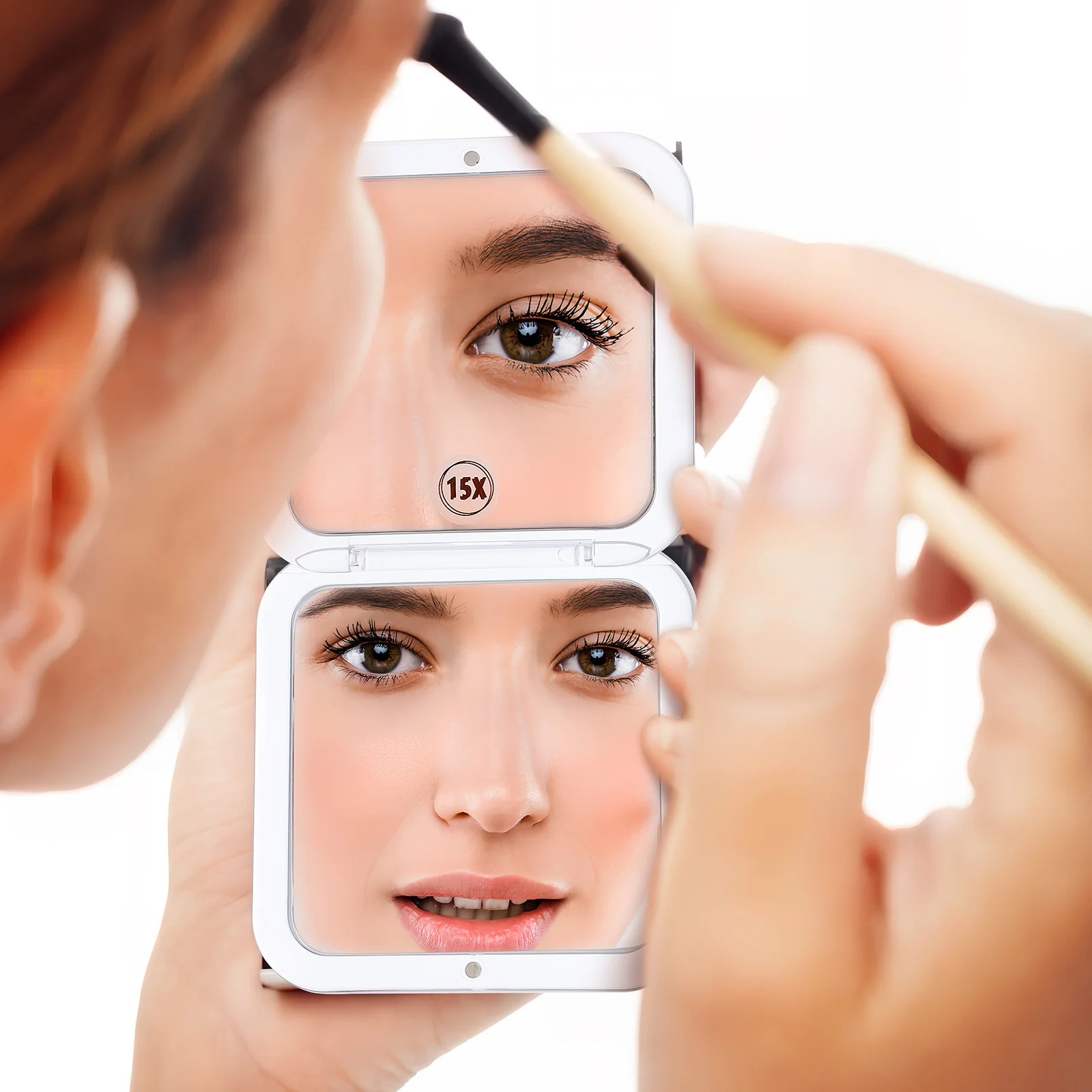 

Foldable Magnifying Compact Mirror Travel Makeup Small Square Purse Pocket Portable Mini Vanity Cosmetics Mirror