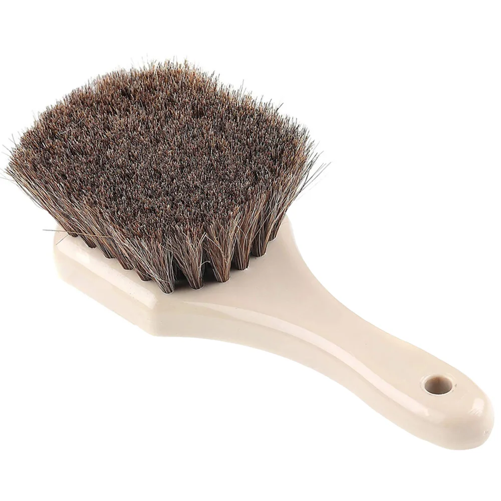 Car Cleaning Brush Leather Wheel Horsehair Cleaning Brush Car Detailing Brushes Auto Interior Clean Brush Fabric Washing Tools