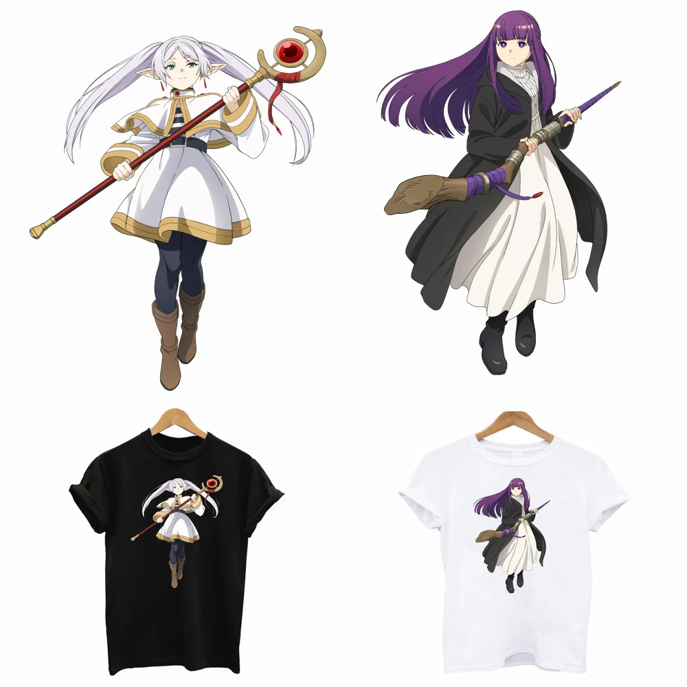 Frieren: Beyond Journey's End Anime Iron On Patches Heat Thermal Transfer Printing Stickers Iron On Patches For Clothing Custom
