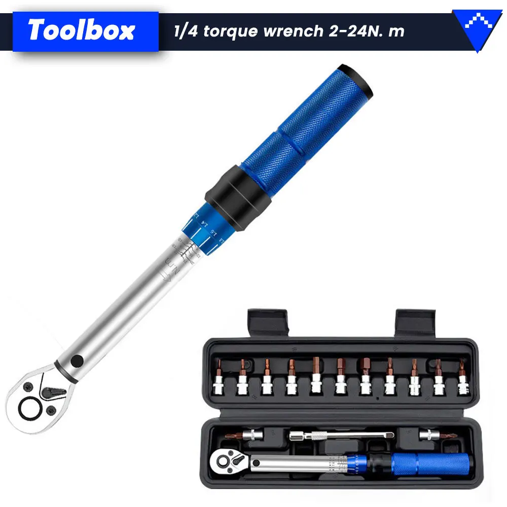 Podofo 15-teiliges Fahrrad-Drehmomentschlüssel-Set, verstellbar, hochpräzise, 1/4 Zoll, Drehmomentschlüssel, Ratschenschlüssel, H2.5 H3 H4 H5 – Detail 12