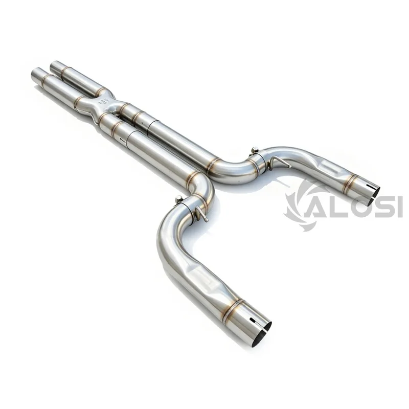 Resonator Delete X-Pipe Midpipe for Maserati Quattroporte 3.0T RWD 2014-2022, T304 Stainless Straight Through Performance