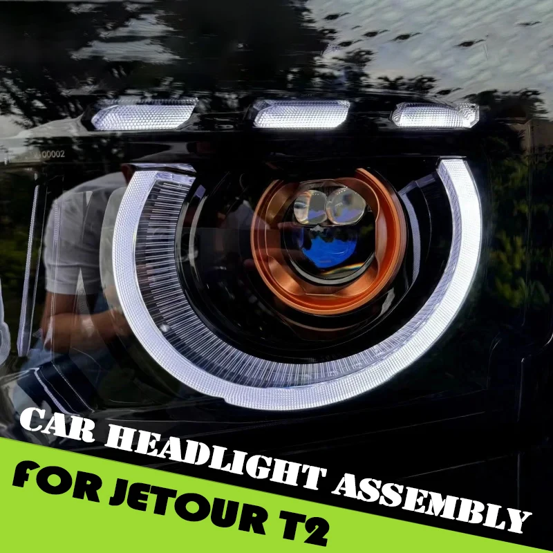 Headlight Assembly Fit for Jetour Traveller T2 2023 2024 2025 Modified Aozoom Dual Direct LED Lens Headlight Car Accessories