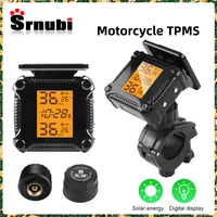Srnubi-sistema de control de presión de neumáticos para motocicleta, Sensor de alarma de temperatura de neumáticos con pantalla LED colorida, TPMS inalámbrico, carga Solar