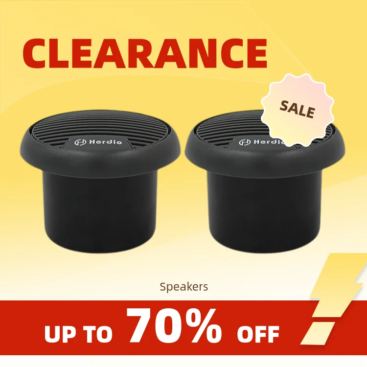 Clearance_Herdio 140W Two-Way Marine Waterproof Stereo Mini Speaker System Is Applicable To ATV UTV Motorcycle Outdoor_Continuou