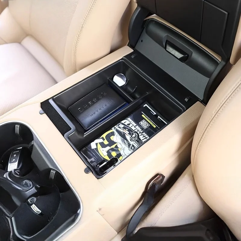Center Console Storage Box Compatible with 2011-2022 Porsche Cayenne Car Storage Organizer Tray Armrest Storage - Image 2