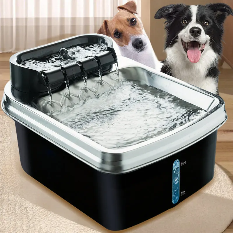 Quadruple purification automatic circulating water stainless steel cat water dispenser, three flow water modes, silent water out