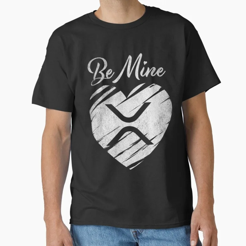 

Vintage Be Mine Valentine Ripple XRP Coin Crypto Token Blockchain Wallet Funny Gift T shirt for man Large size Tops