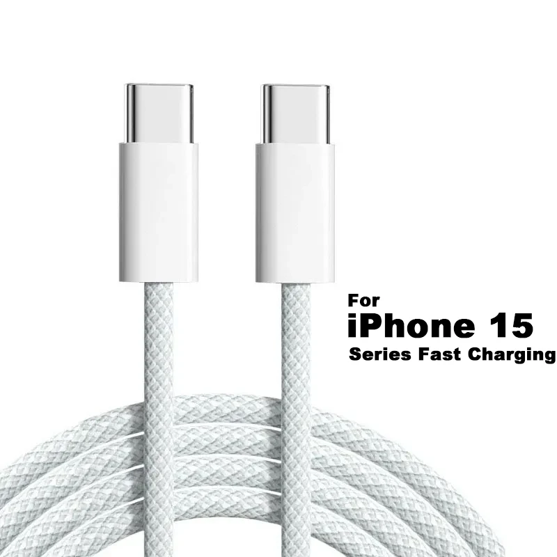 USB-C to Type C Cable For Apple iPhone 15 PD 60W Fast Charging For Huawei Xiaomi Samsung Type C Weaving Cable Accessories