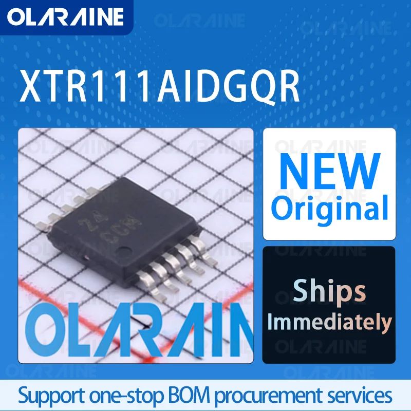 

5/10/100Pcs XTR111AIDGQR MSOP-10 original ic chip Sensor interface RoHS 3-Wire Voltage 40 V Current 450 uA