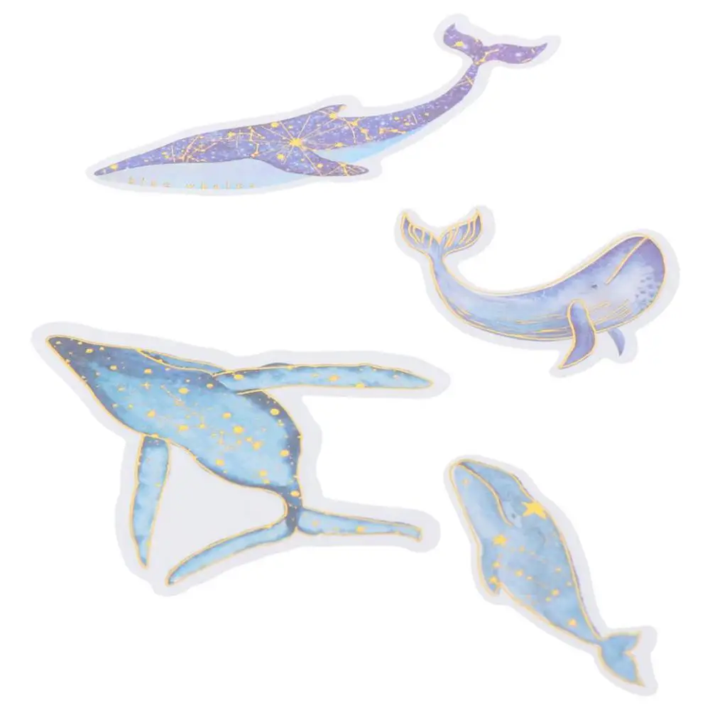 Decorative Stickers Blue Stickers White Washi Paper Sea Stickers Whale Stickers for DIY