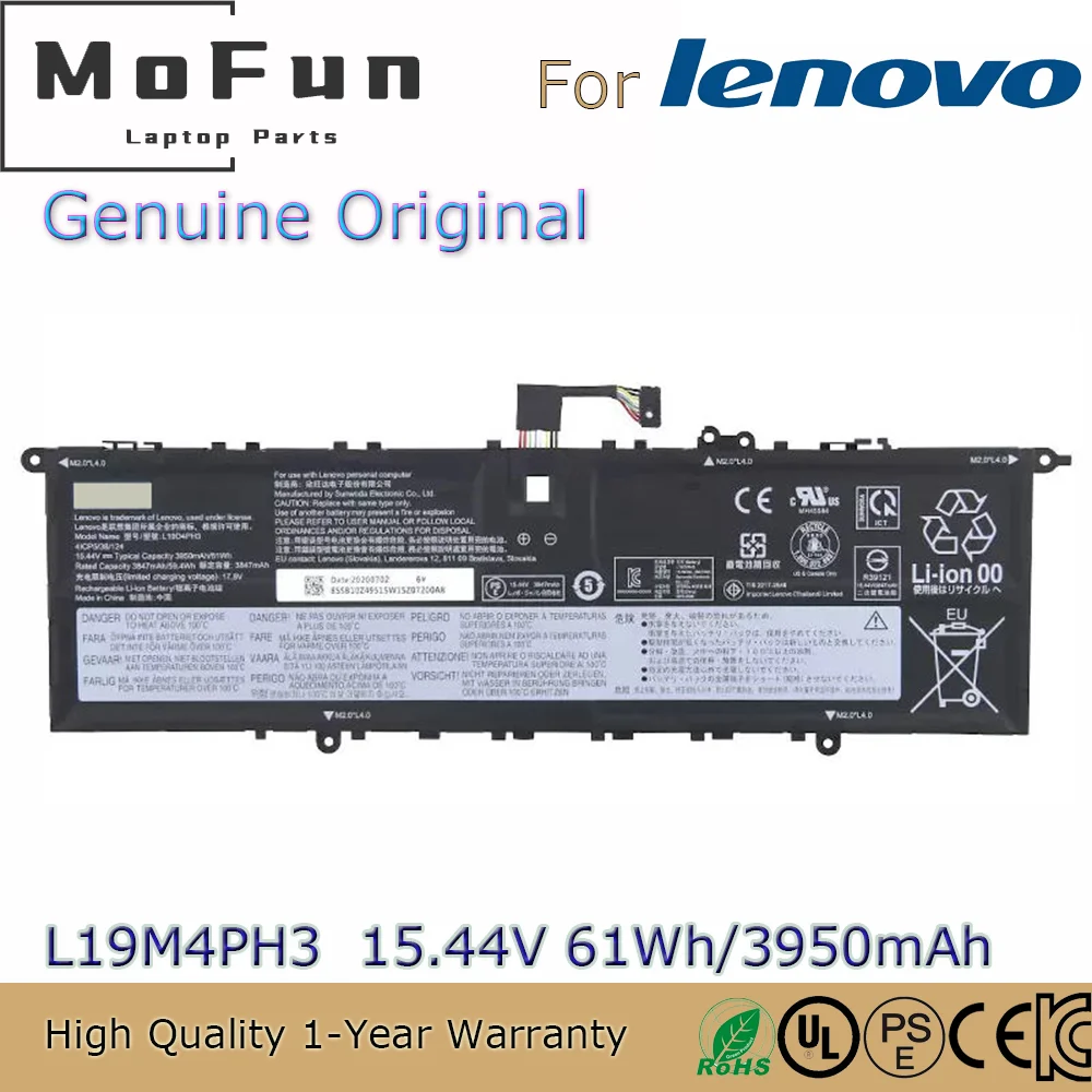 Brand New Original L19M4PH3 15.44V 61Wh Laptop Battery for Lenovo Yoga Slim 7 Pro 14ITL5 82FX003PMB 2021 L19C4PH3 L19D4PH3