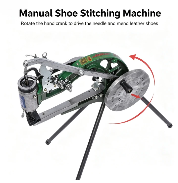 10‑Spools Hand Crank Shoe Repair Machine Manual Cobbler Sewing Machine for Nylon Cotton Silk Thread Shoe Mending Stitching Work