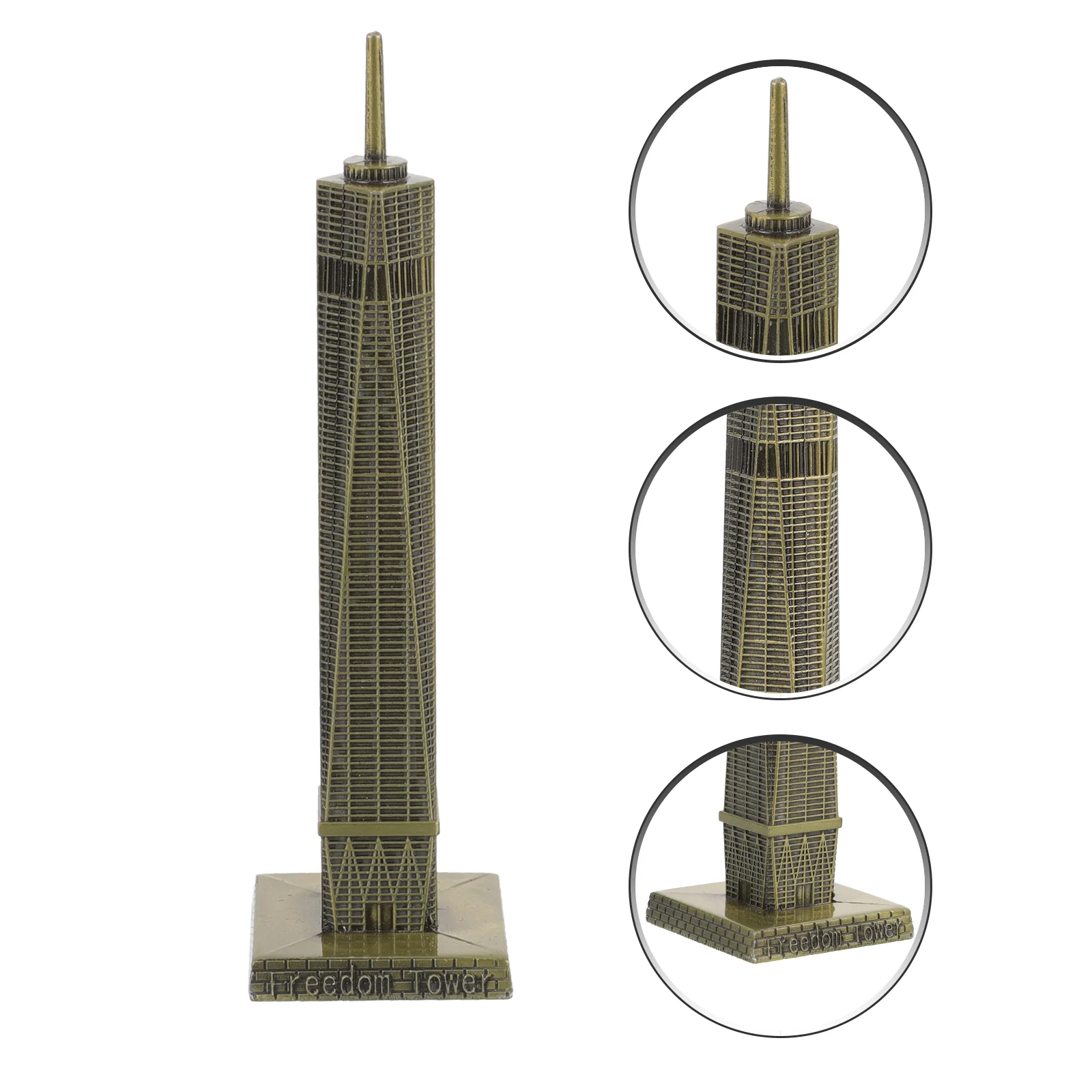 

Freedom Tower Statue Souvenir Figurine Architecture Statues Desktop Model Building Sculpture Tin Office