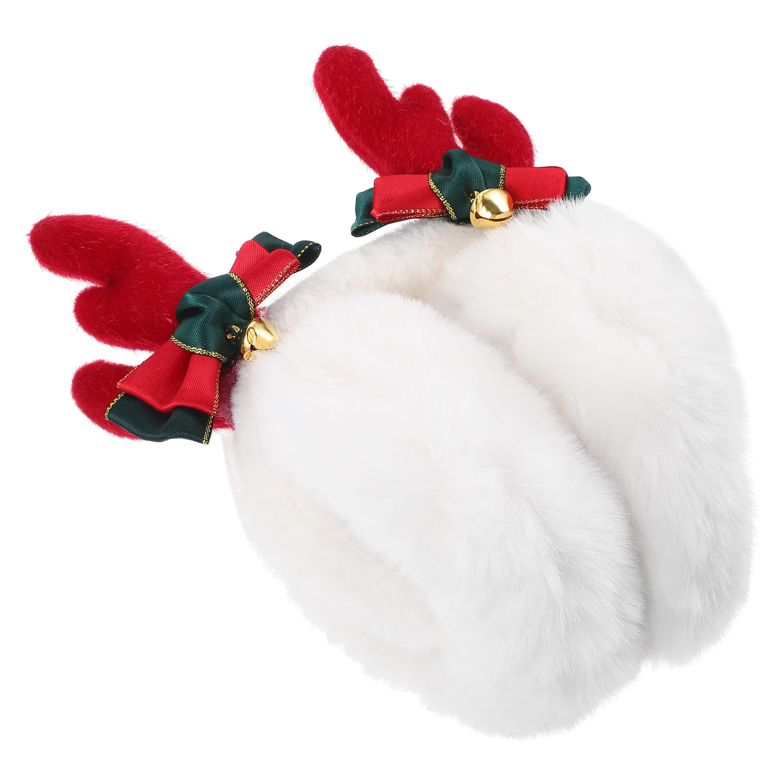 غطاء للأذنين دافئ ناعم ومريح للشتاء لتدفئة الأذن لعيد الميلاد على شكل قرن الوعل وغطاء للأذن