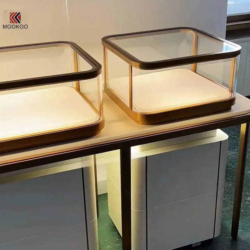 custom.Artisanal Luxury Metal & Glass Jewelry Showcase - Bespoke Premium Display Cabinet - view 5