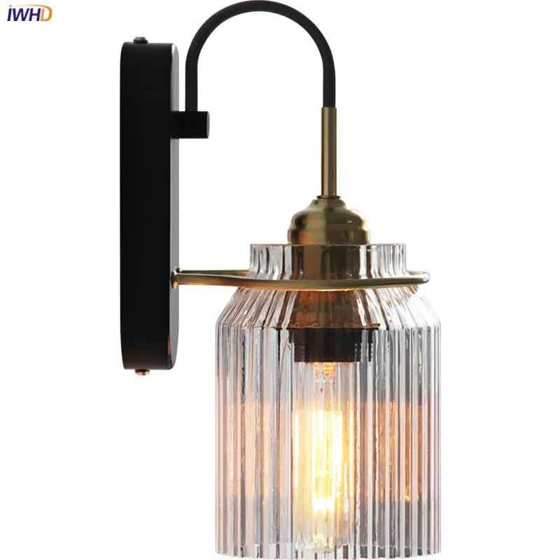 iwhd lampada de parede retro para espelho de banheiro estilo americano luz led vintage abajur de vidro impermeavel para quarto escada e cabeceira 01