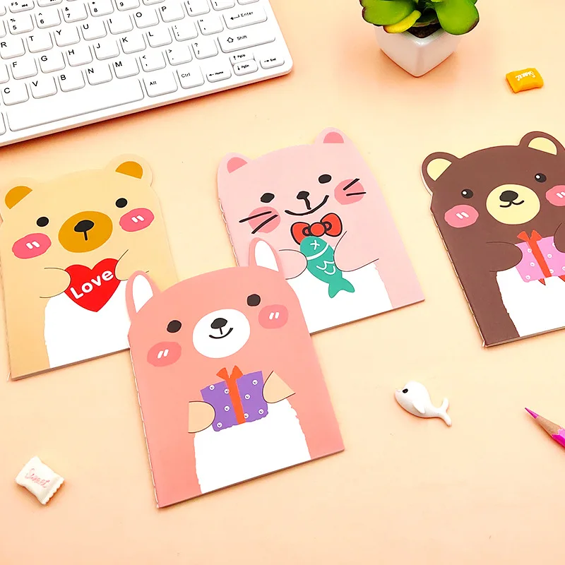 30 Pcs Cute Cartoon Animal Head Notebook / Students Soft Copy Book/Pocket Notepad /Children Prize Christmas Gift