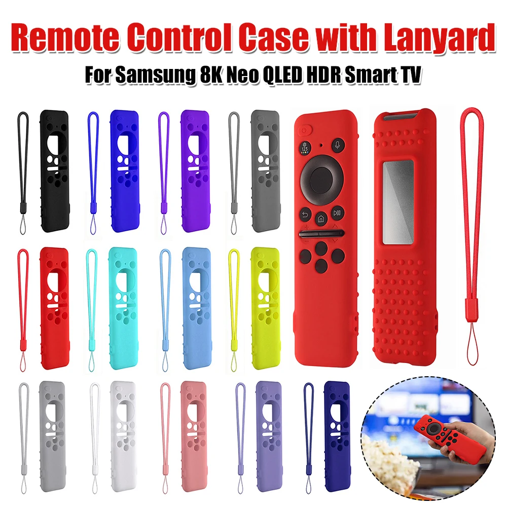 Funda protectora BN59-01432A 01432B, fundas para mando a distancia con cordón, a prueba de golpes, antideslizante, para Samsung 8K Neo QLED HDR Smart TV