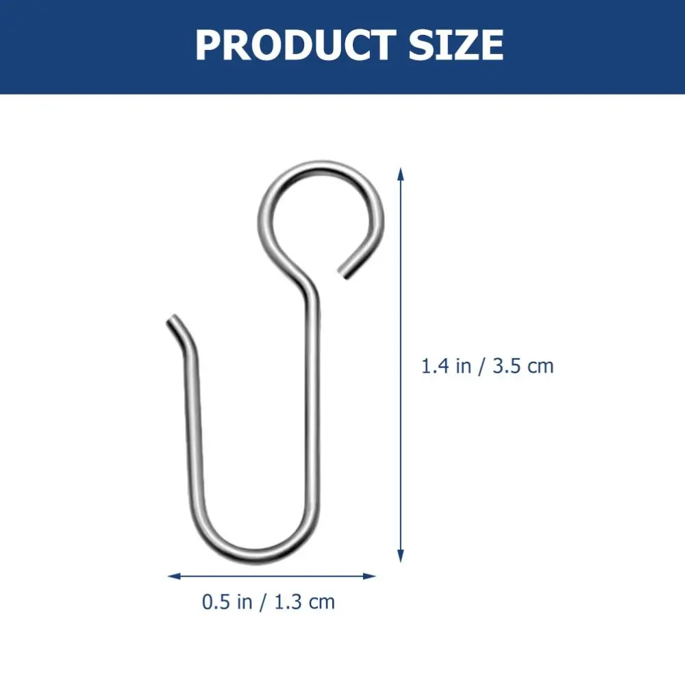 20Pcs S Shaped Curtain Track Hooks Metal Drape Ceiling Drapery Hook Pin Convenient Decoration Hooks Shower Curtain Hanger view 6