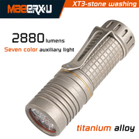 Maeerxu XT3 Titanium Alloy High Power LED Flashlight IPX7 18350 Battery 2800LM EDC Torch Led Flashlights For Camping Fishing