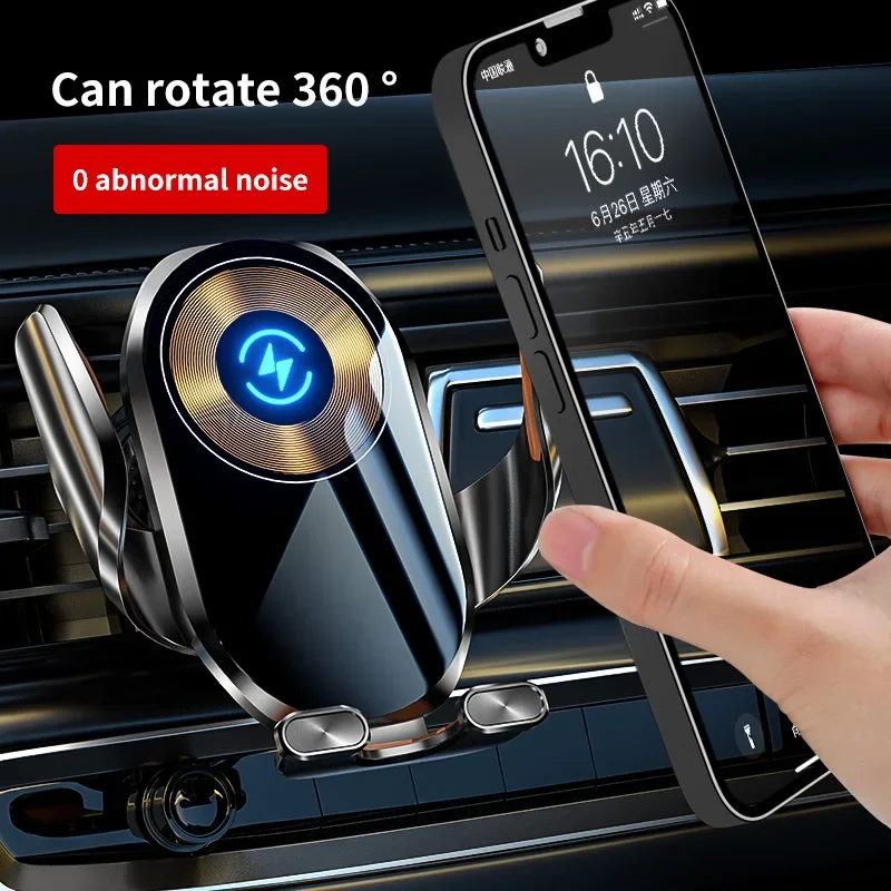 15W Wireless Car Phone Holder Touch Control Infared Sensing Fast Charging Universal Car Phone Holder Charging for iPhone Xiaomi