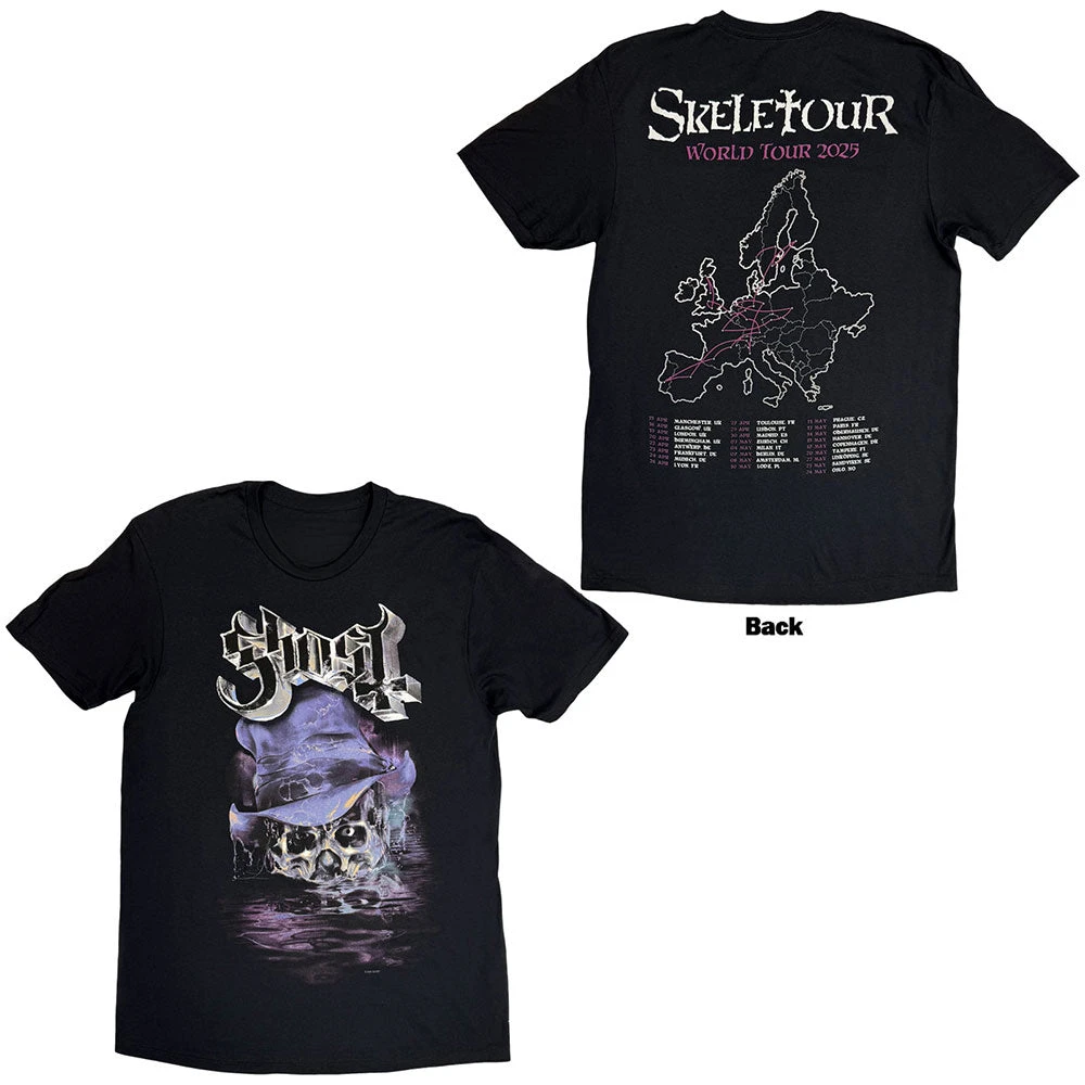 Skeleta Album Cover '25 Tour Dates Ghost Band T-Shirt Cotton Graphic Tee Men Women Summer Streetwear