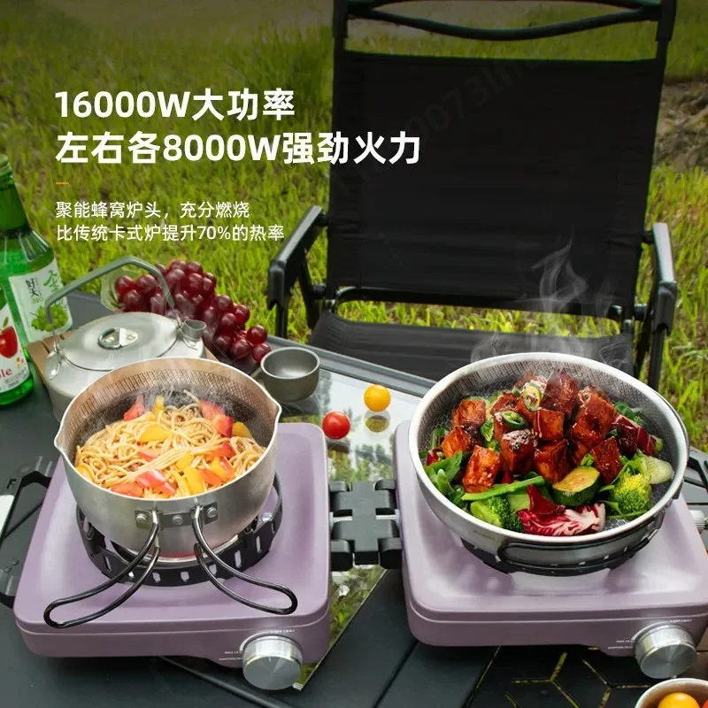 Portable Split Double Head Cassette Stove Outdoor Picnic Camping Gas Burner