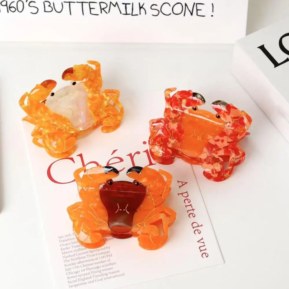 

Fashion Sweet Crab Acetate Hair Clip Lovely Ponytail Clip Ocean Animal Shark Clip Geometry Novetly Creative Hair Claw Girls