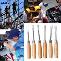 6PCS Wood Carving Tools Woodworking Chisels Thickened Spatula Flat Tool Round Hand Carving Knife Wooden Rubber Stamp Root Set