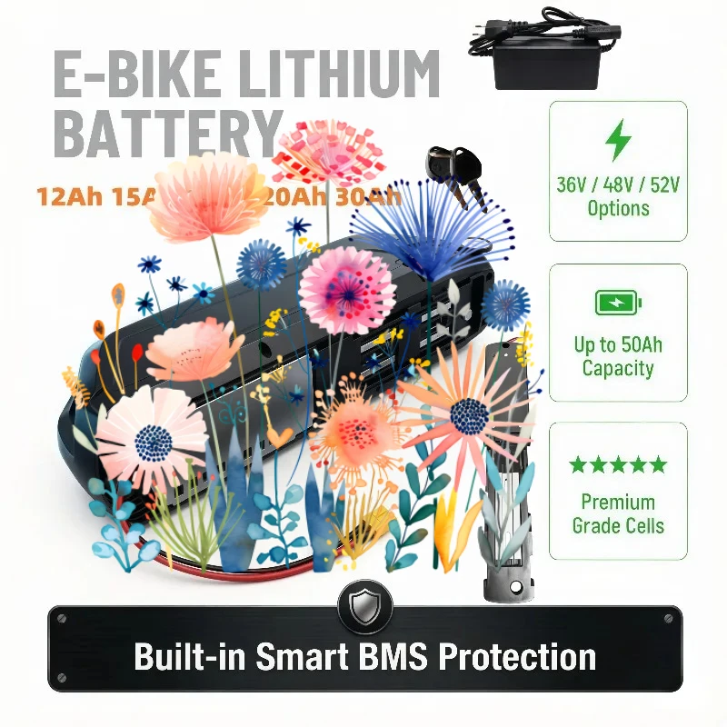 Hailong lithium battery three specifications 36V48V52V universal, 20-30Ah large capacity, Samsung battery BMS protection