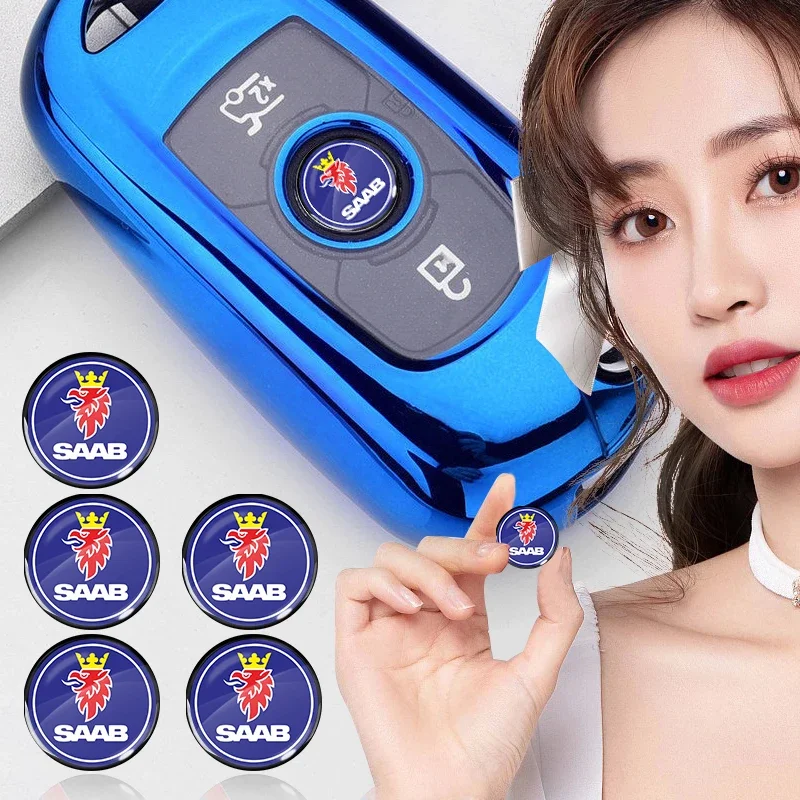 

New 14mm Fob Car Logo Sticker for Car Remote Control Key For SAAB Scania 93 95 9000 900 9-4X 9-2X 9-X 600 99 97 Monster