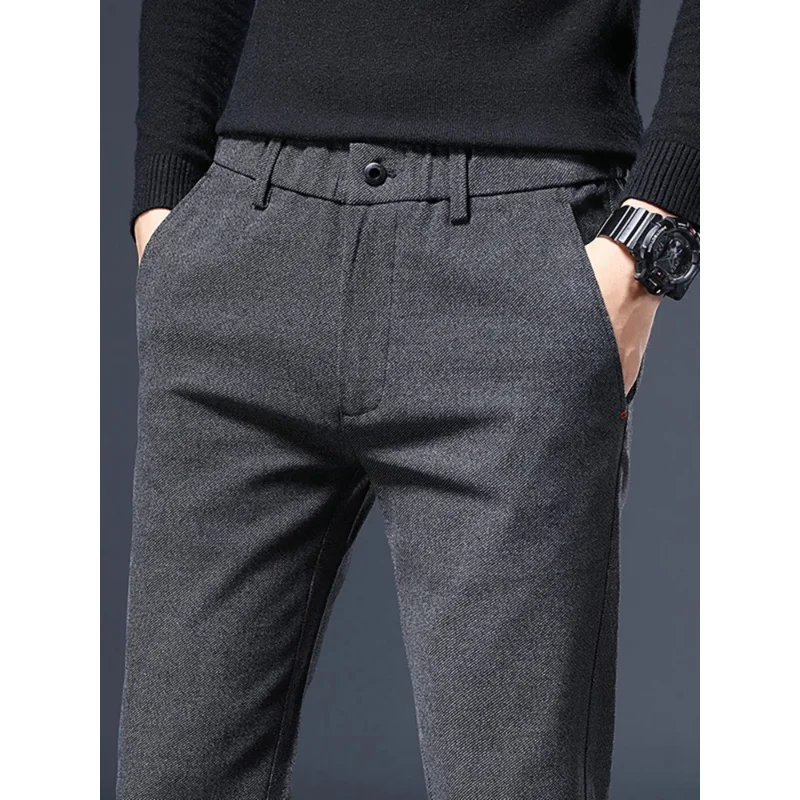 

Trendy Fashion Korean Version Of Men's Young And Middle-Aged Mature Suit Pants Fall And Winter Casual Versatile Straight Pants