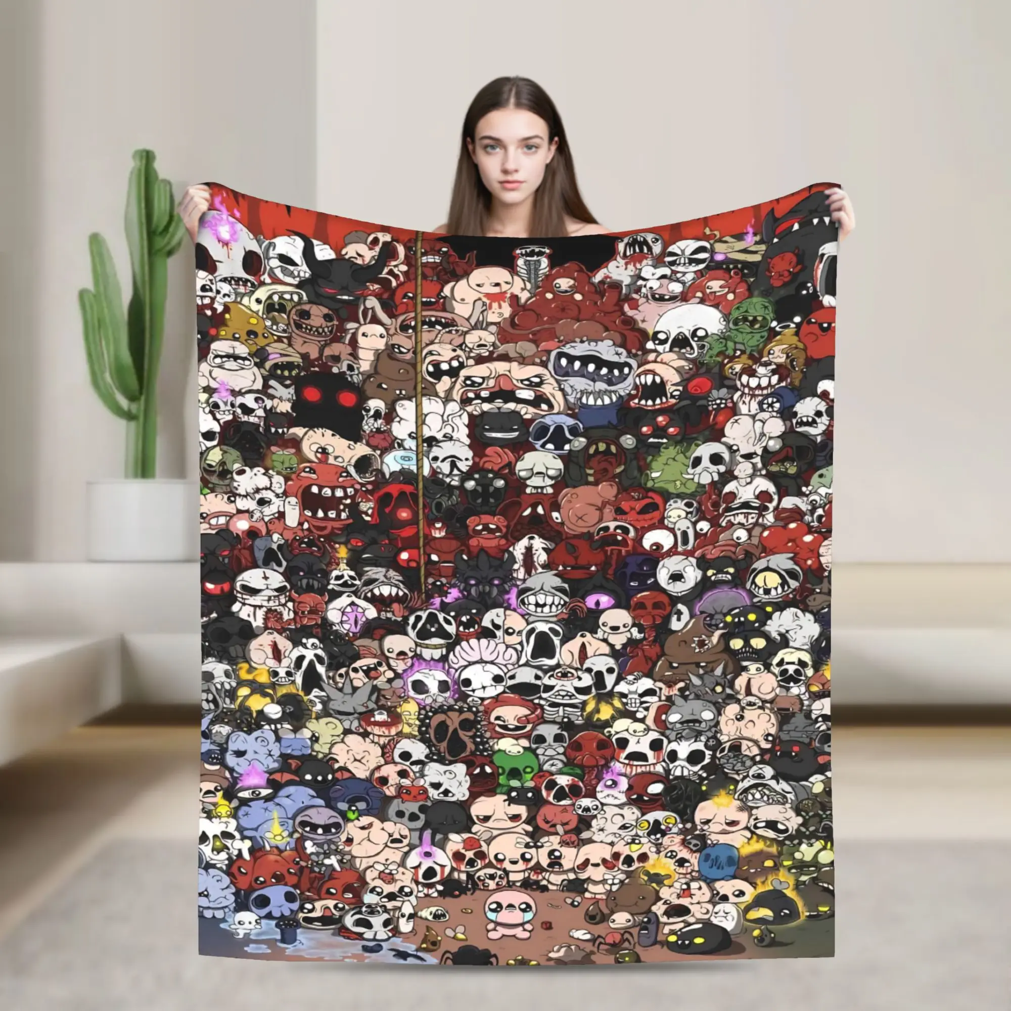 The Binding of Isaac Game Plush Blankets Flannel Throw Blanket For Bedroom Warm Soft Custom DIY Quality Bedspread Gift