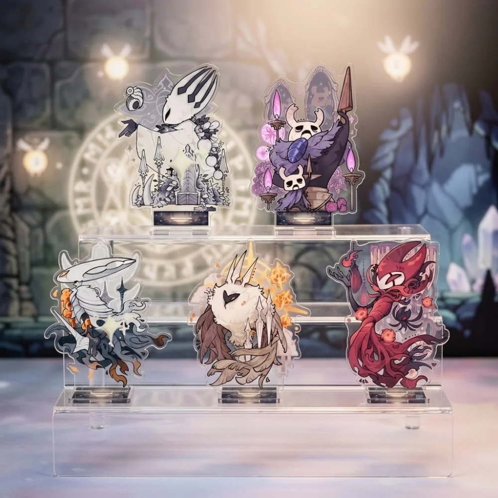 Hollow Knight Acrylic Stand Figure Anime Quirrel Hornet Grimm Ghost 15cm Model Plate Desk Decor Cosplay Collection Toy Keychain