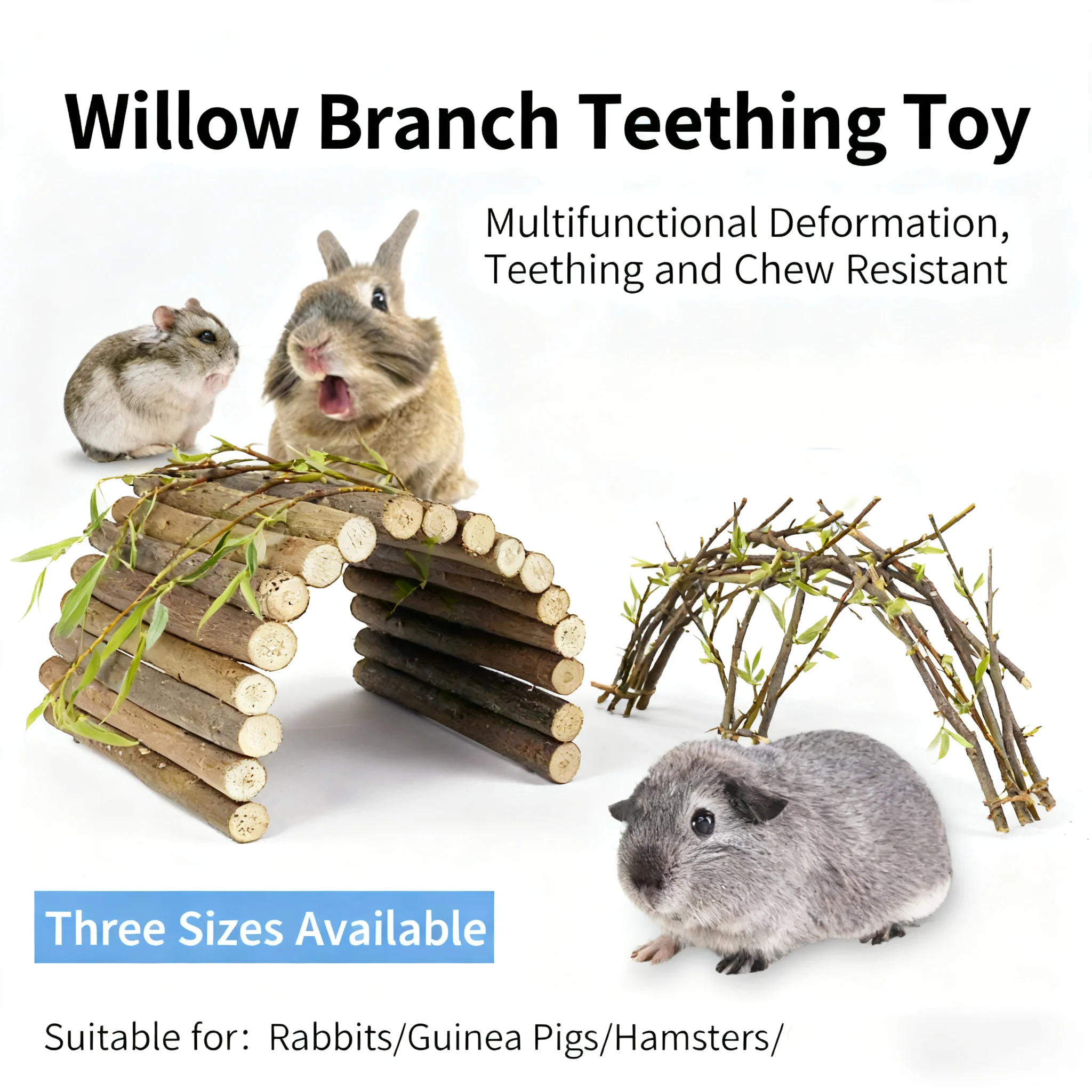 Chew Stick Willow Branches Hamster Squirrel Natural Toys Fenced Arch Bridge Parrots Rabbits Grinding Sticktoy