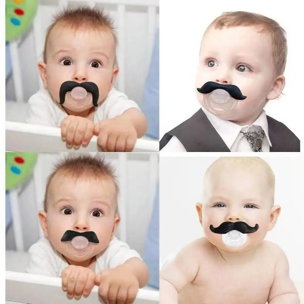 Chupeta de silicone para bebê de 0 a 3 anos, acessórios fotografia recém-nascidos, bigode, em forma de animal