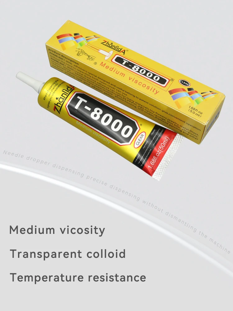 T8000 Transparent Gule Sticky Strong repair mobile LCD touch screen Metal Cloth Plastic waterproof