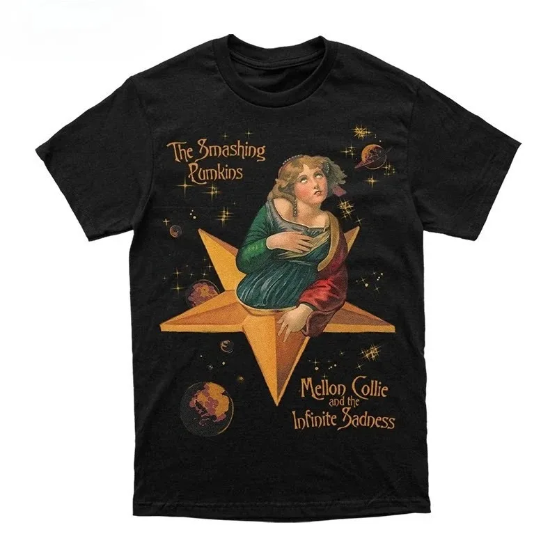 Camiseta gráfica The Smashing Pumpkins, estilo rock clásico, oversize, Y2K, informal, para hombre y mujer, ropa urbana