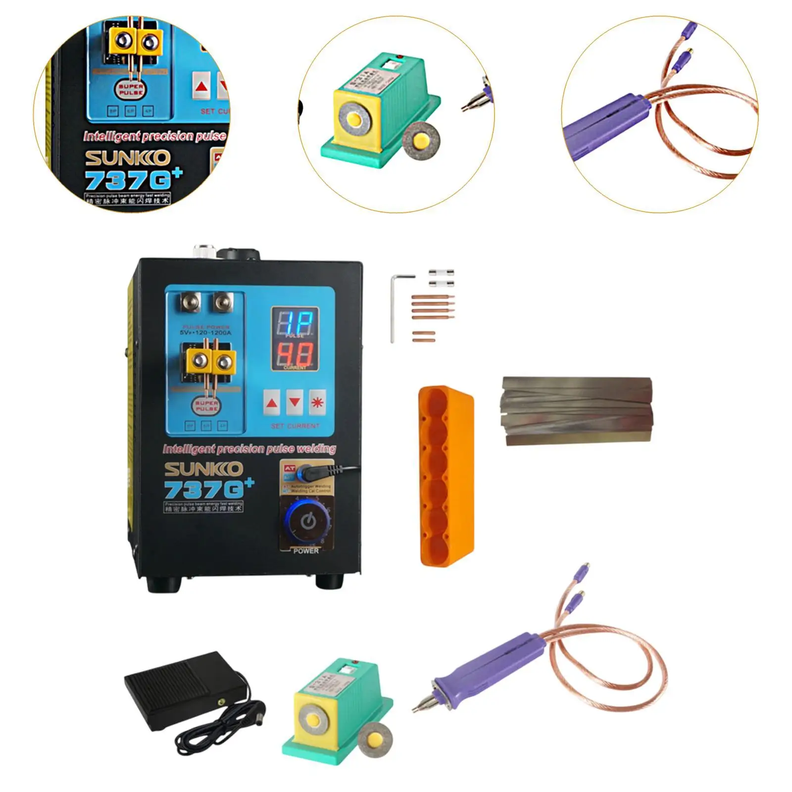 Spot Welder Adjust Pulses for 18650 Battery Multifunctional Black Accessories