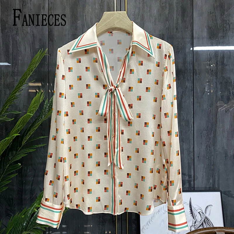 

FANIECES Women's Long Sleeve Blouse 2025 Spring Office Clothes For Women Luxury Tops Mark chemise femme de luxe قمصان وبلوزات