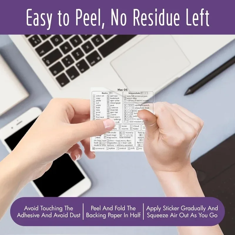 ملصقات اختصار لوحة المفاتيح لنظام التشغيل Mac Windows، ملصقات واضحة للكمبيوتر المحمول، ملصق واقٍ للملاحة السريعة