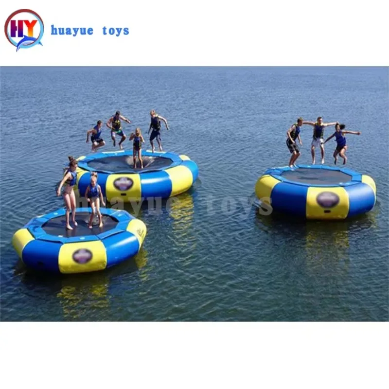 Inflatable Water Trampoline, Durable Floating Jumping Bed, Summer Outdoor Water Games, 6 in 1 Fun Pool Toy view 3