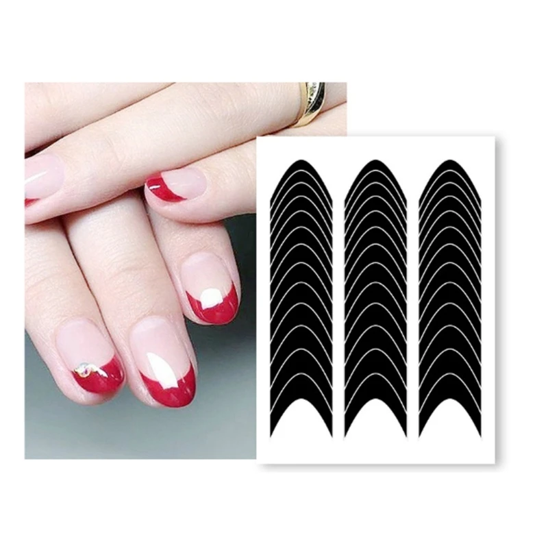 Achieve Perfect and Quality Stickers Manicure Art DIY Decoration with French Tip Guides