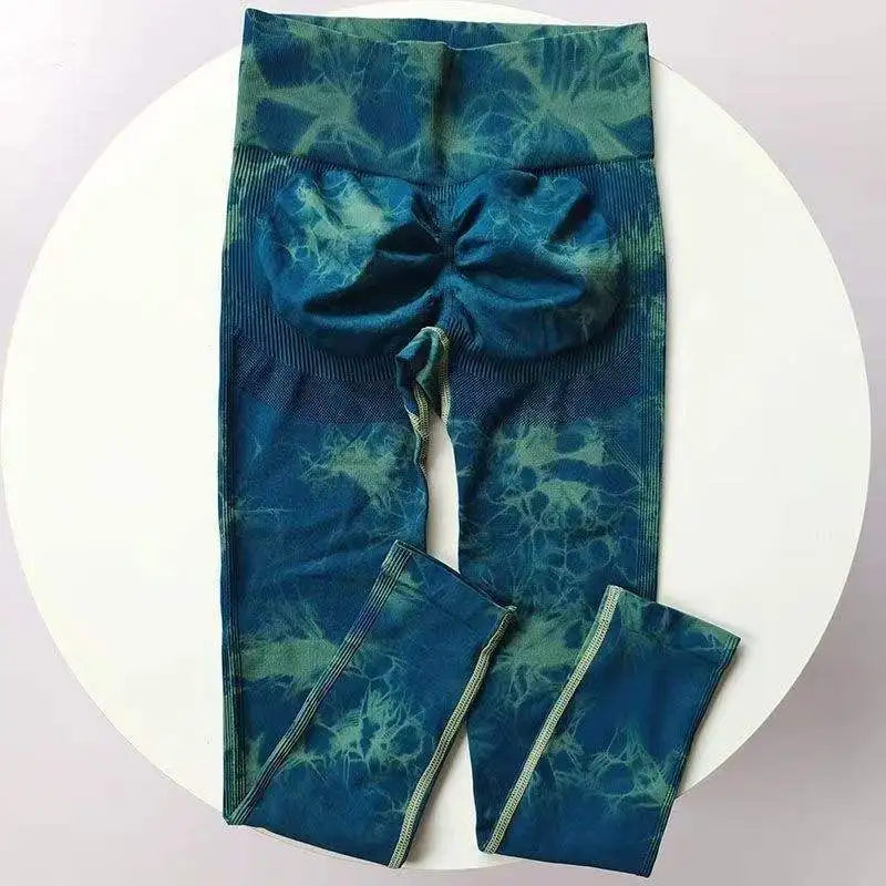 Брюки для йоги Tie Dye, спортивные Леггинсы, Женские Бесшовные женские колготки Пуш-ап с высокой талией, леггинсы для фитнеса и тренировок, одежда