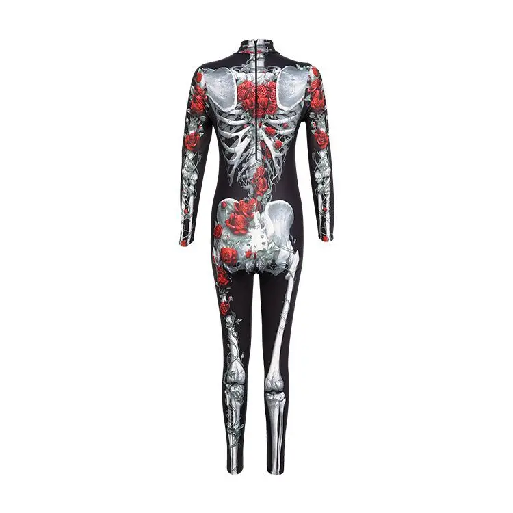 Macacão Scary Rose Skeleton Halloween para mulheres, traje de morte infantil, Cosplay de Páscoa, RPG, roupas de festa de carnaval, Reaper Play