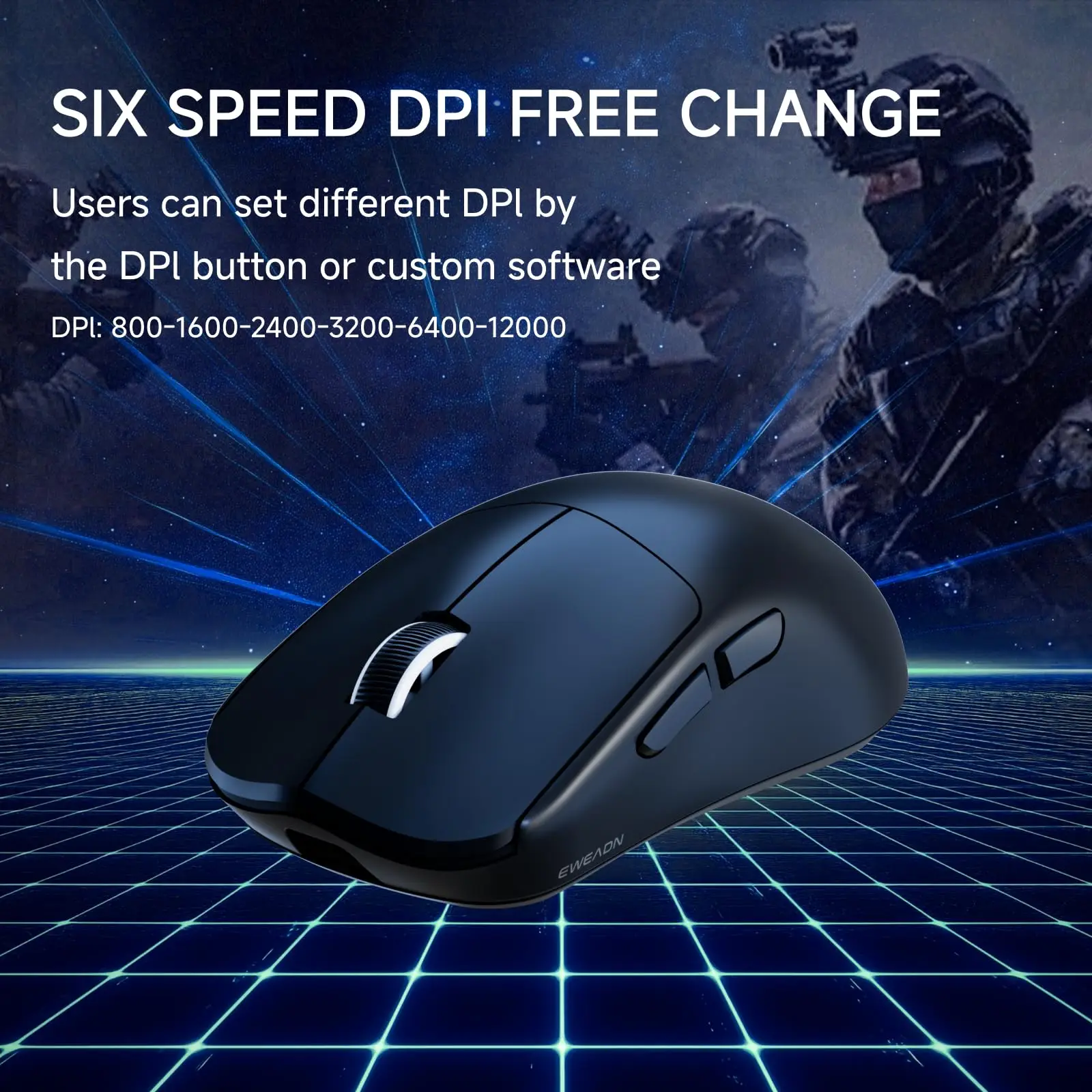 X23Pro Wireless Gaming Mouse 2.4G/BT5.0/USB-C Esports Gaming Mouse 12000DPI Wireless Mouse with 6 Programmable Button for Laptop
