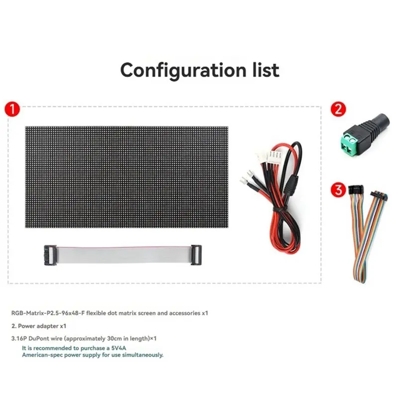 【SURPISE】LED Matrix Indoor Screen Billboard Flexible 96X48 Pixels P2.5 RGB Full-Color Display 240X120mm LED Matrixindoor Panel