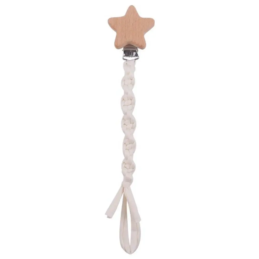 Portable Handmade Pacifier Clips Elastic cloth tape Anti-drop Teething Braided Cotton Lightweight Soother Clip Chain